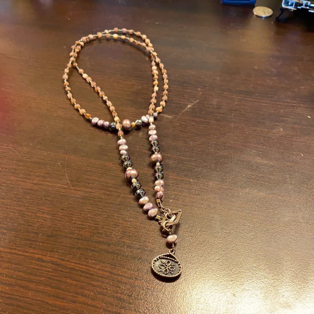 Silpada gray glass bead necklace